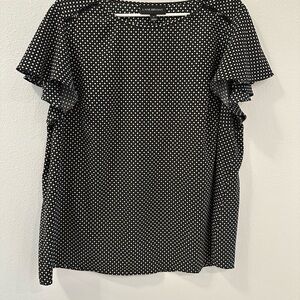 Lane Bryant Black and White Polka Dot Blouse
